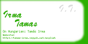 irma tamas business card